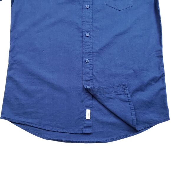 Onia Shirt Mens Small Blue Linen Blend Button Down Short Sleeve - Picture 4 of 9
